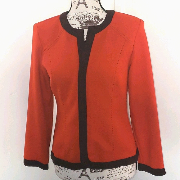 Studio I Petite Mod Orange Vintage Open Blazer - Picture 7 of 7